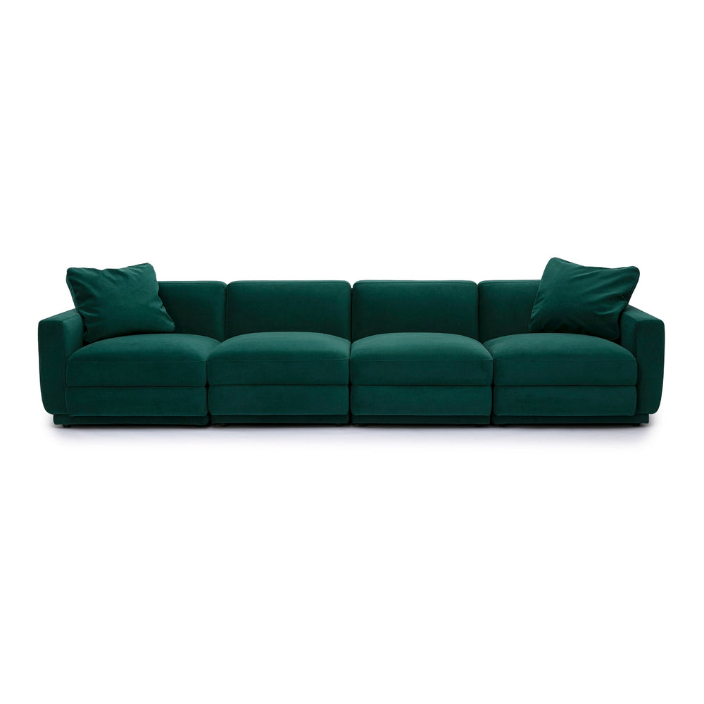 Perry Modular Sofa (96"-124") - Deep Green / 124"