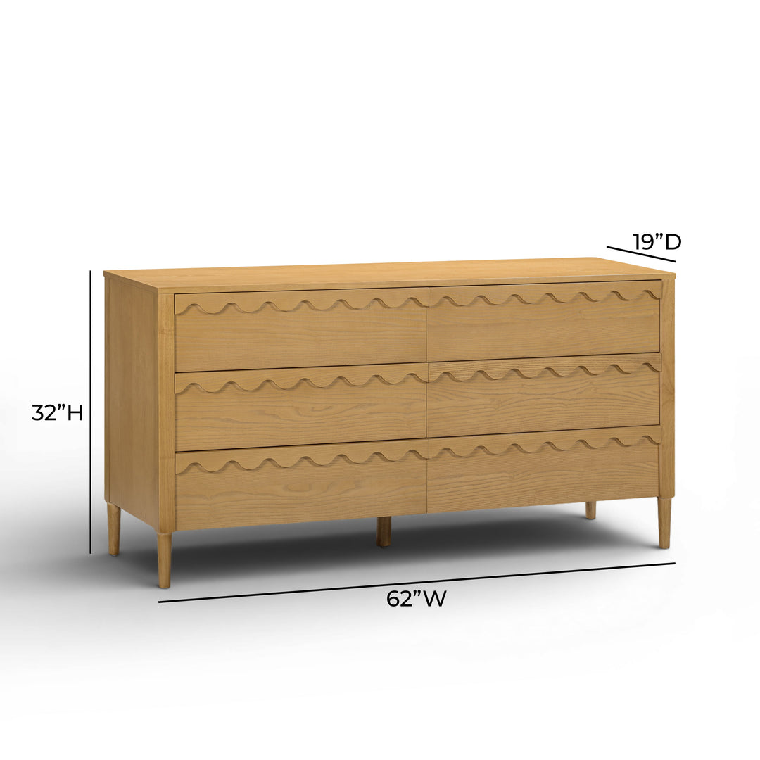 Oodle 62" Natural Ash 6-Drawer Dresser