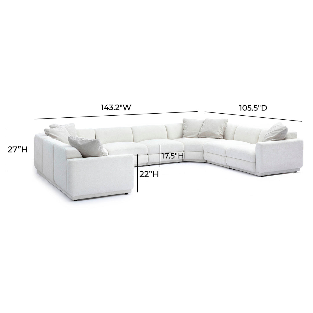 Perry 8-Piece Cream Performance Chenille Modular Large U-Sectional