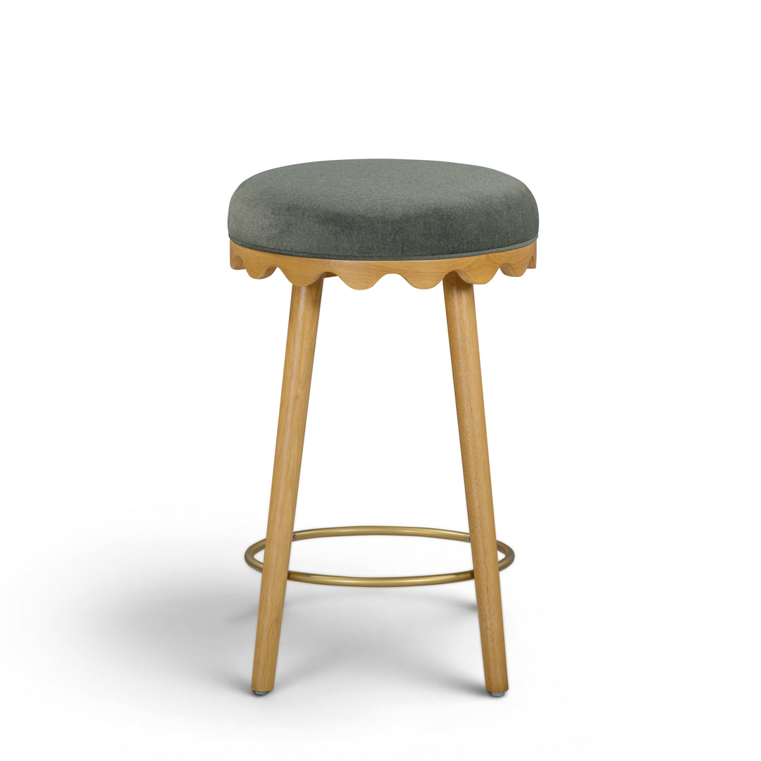 Oodle Green Performance Vegan Mohair Counter Stool - Natural Ash