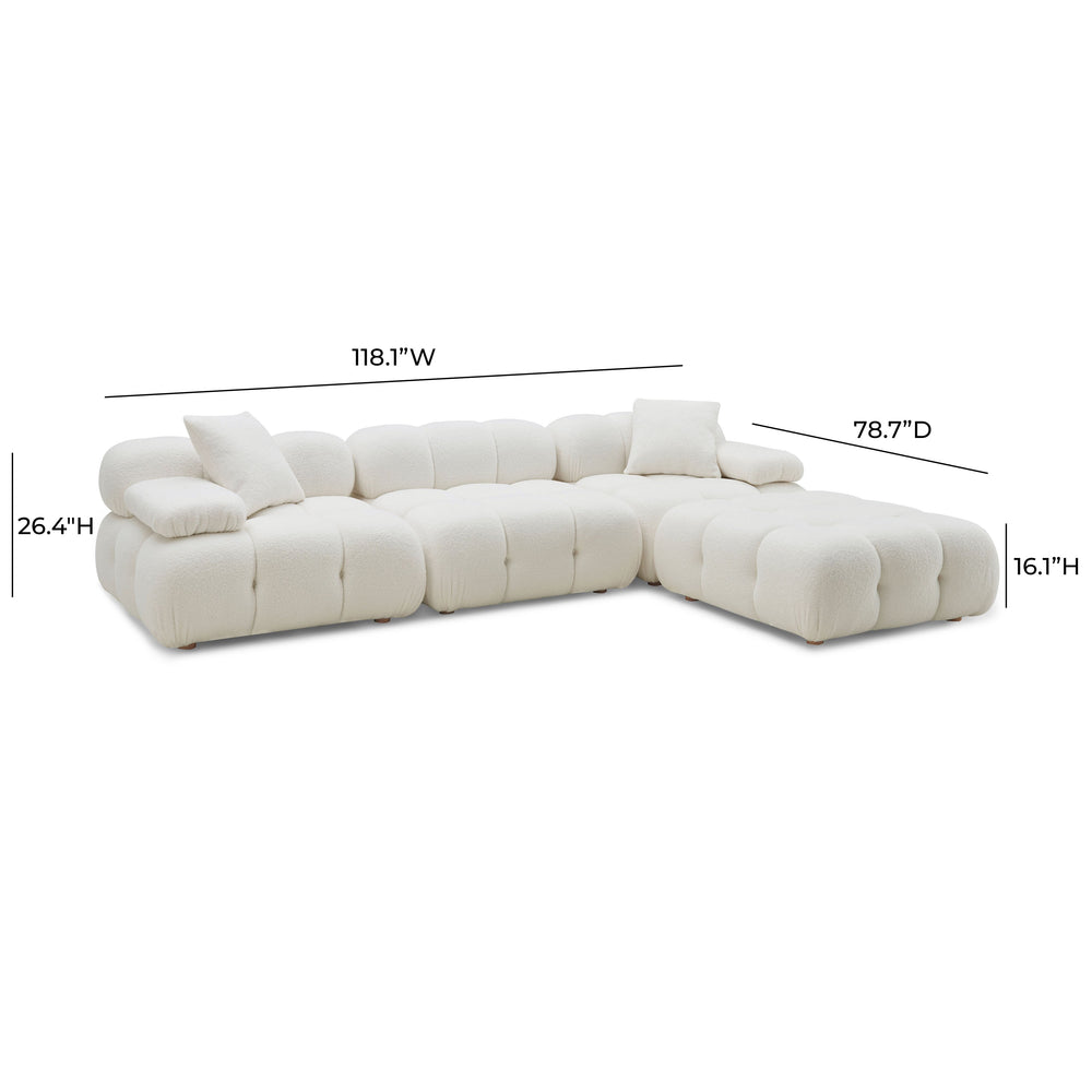 Calliope 4-Piece Performance Modular Sectional - Cream