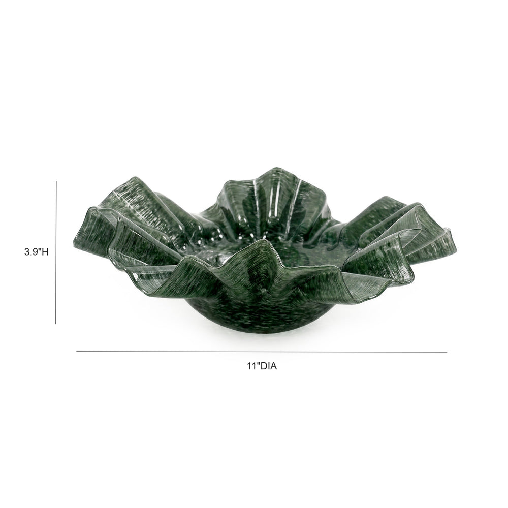 Col Green Glass Bowl (9"-11") - 11"