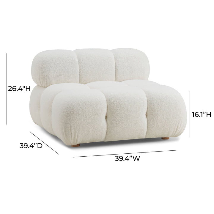 Calliope Performance Modular Armless Chair - Cream