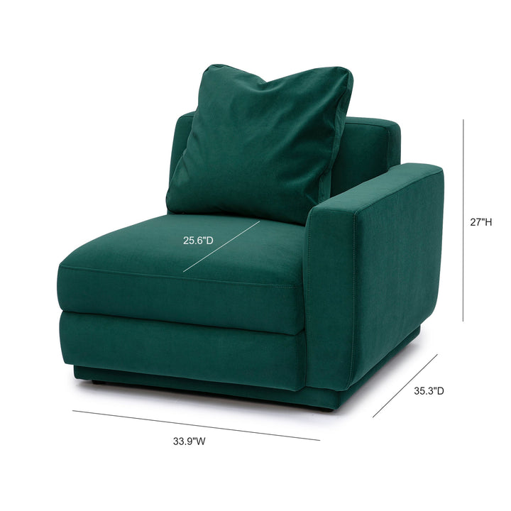 Perry Modular Corner Chair - Deep Green / RAF