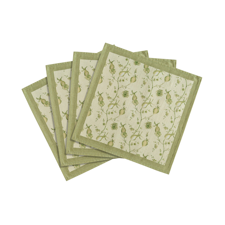 Dolce Olive Green Natural Cotton Napkins - Set of 4