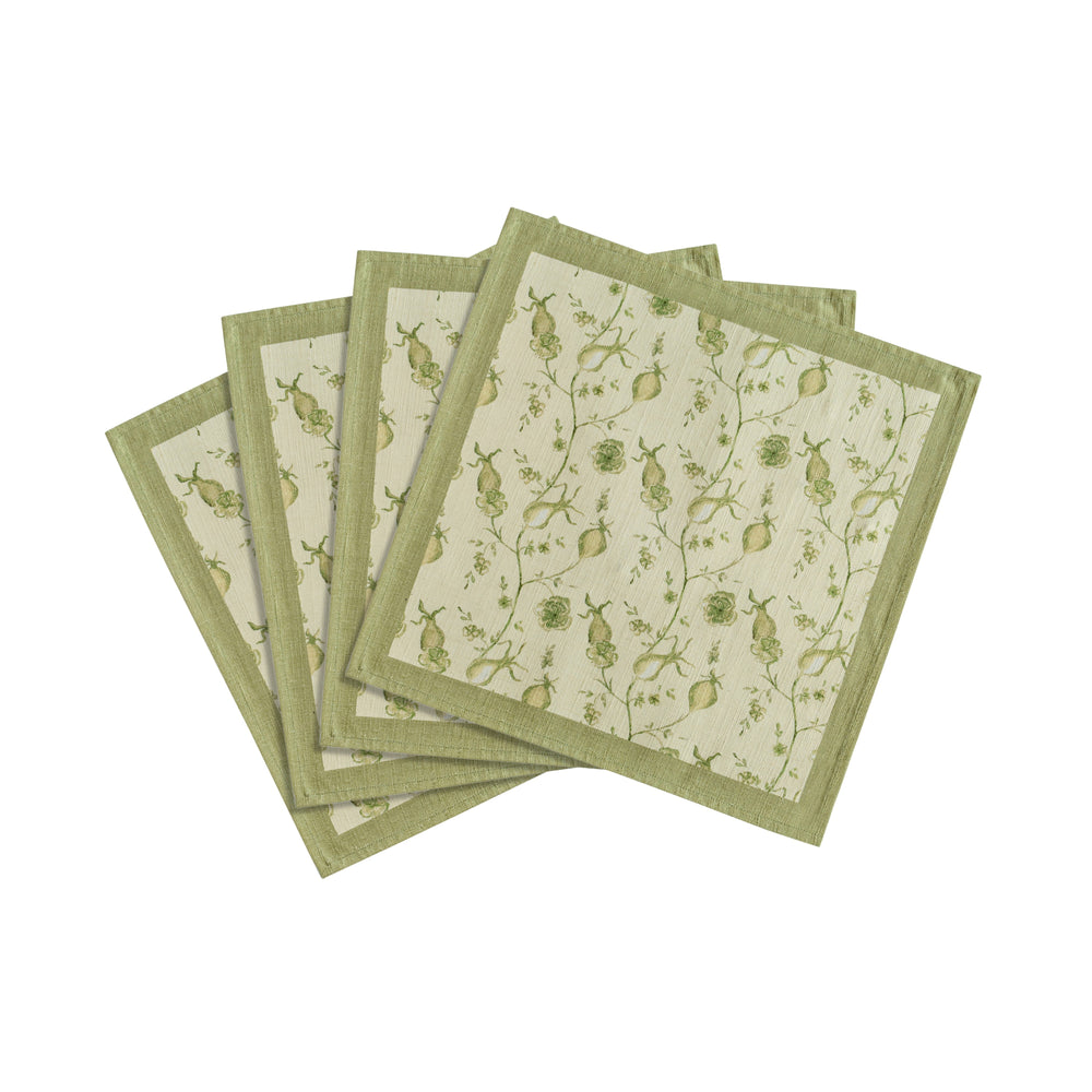 Dolce Olive Green Natural Cotton Napkins - Set of 4