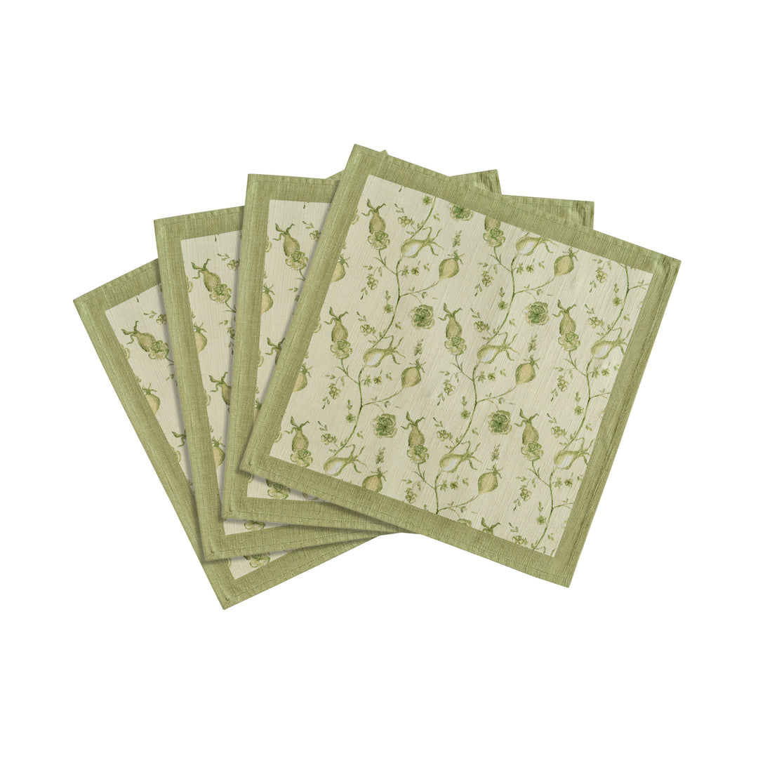 Dolce Olive Green Natural Cotton Napkins - Set of 4
