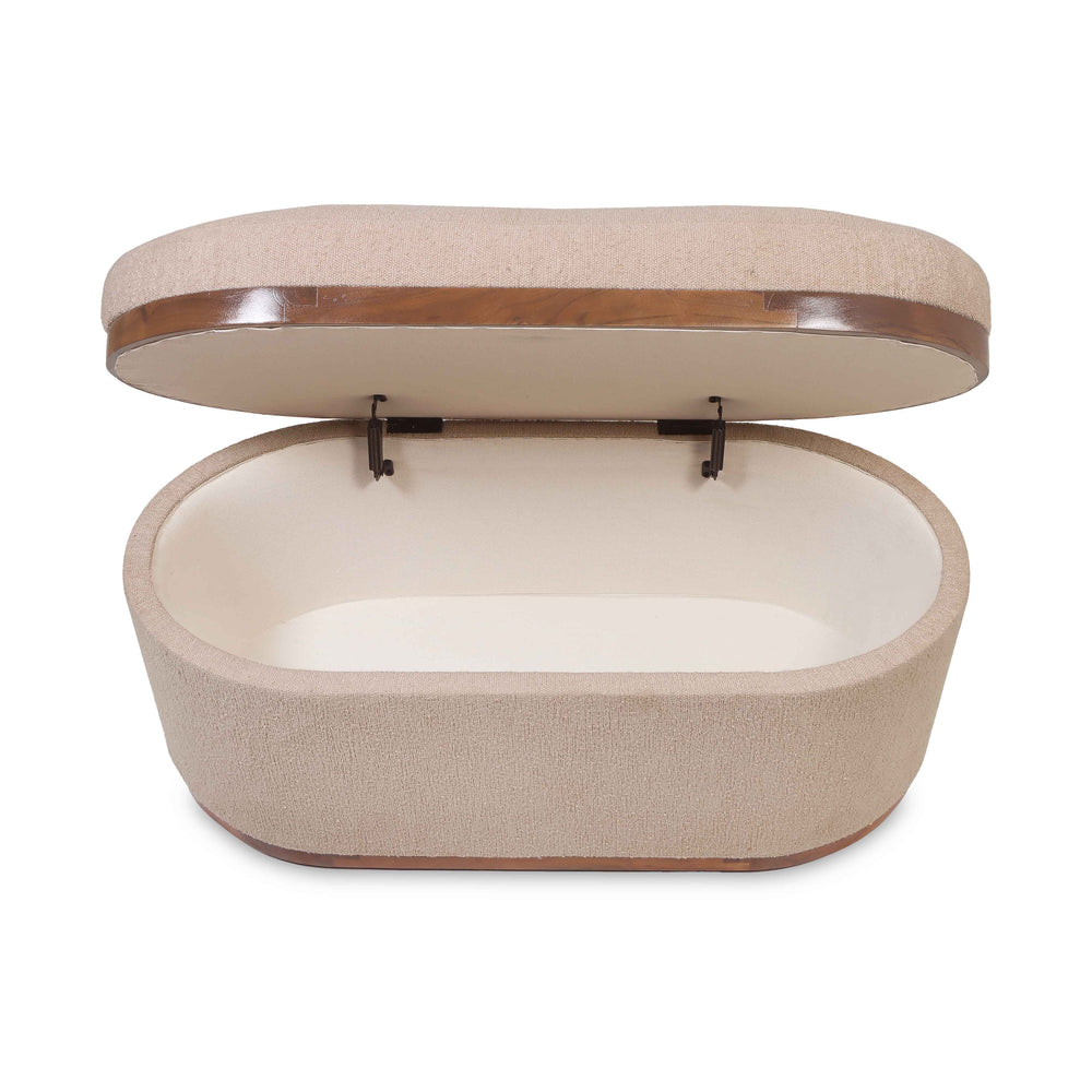Olivier 41" Boucle Oval Storage Ottoman