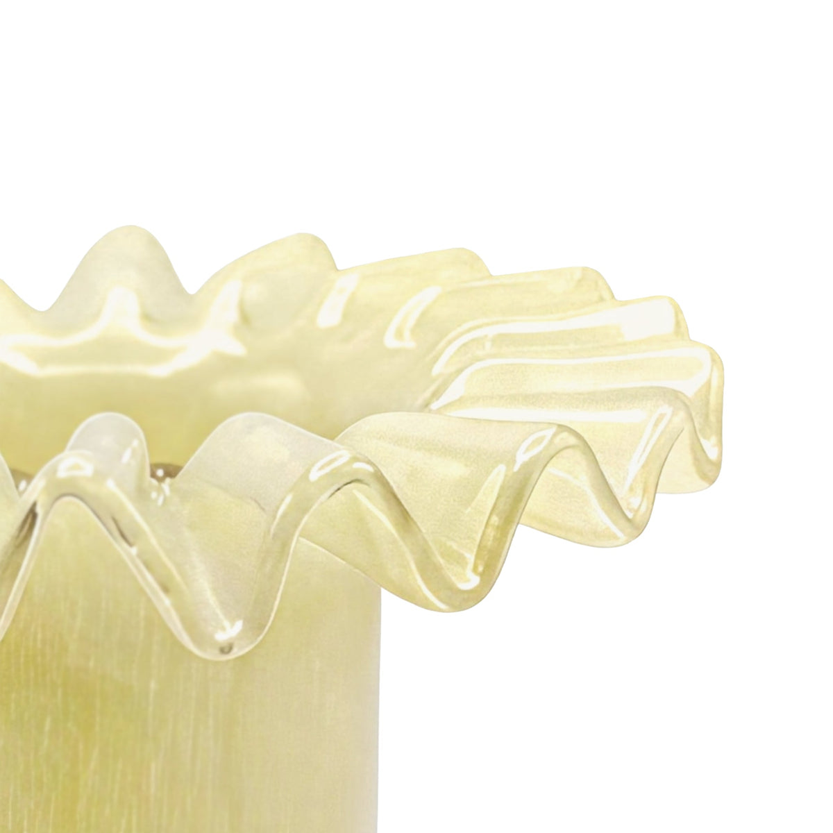 Ruff Yellow Glass Vase
