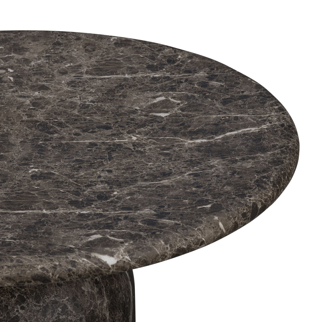 Cynthia 36" Dark Emperador Marble Concrete Indoor/Outdoor Coffee Table