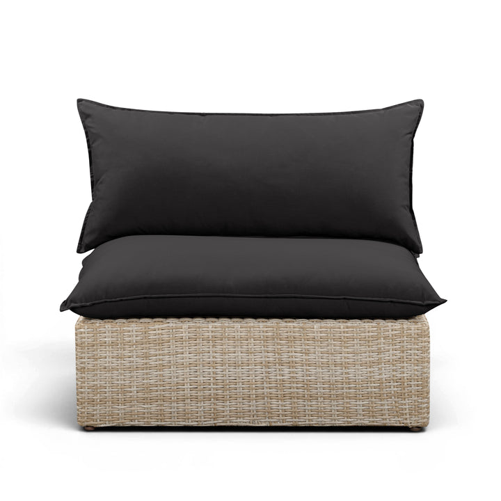 Cali Performance Fabric &amp; Wicker Outdoor Armless Chair