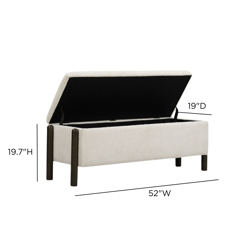 Abby 52" Nubby Fabric Storage Bench