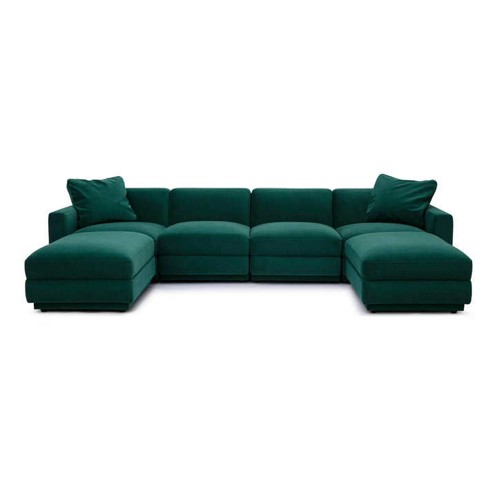 Perry 6-Piece Modular U-Sectional - Deep Green