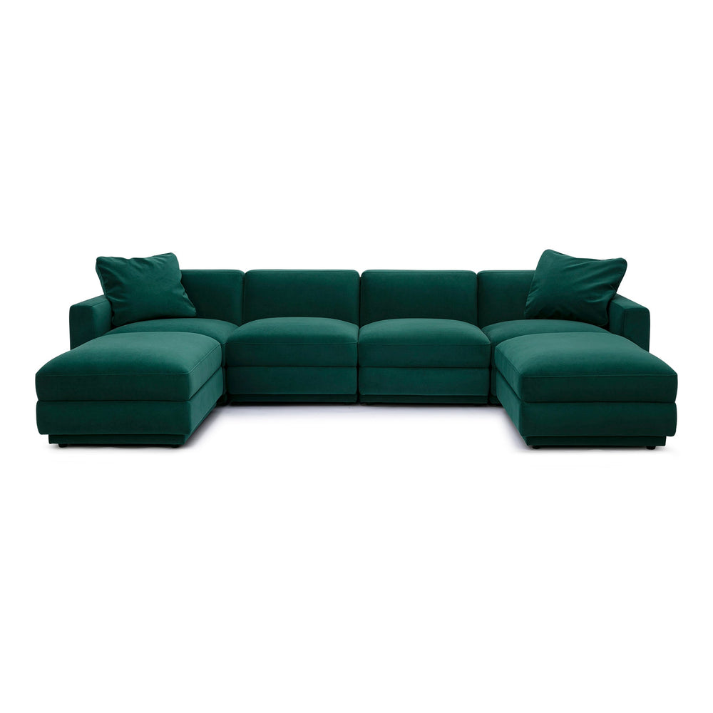 Perry 6-Piece Modular U-Sectional - Deep Green