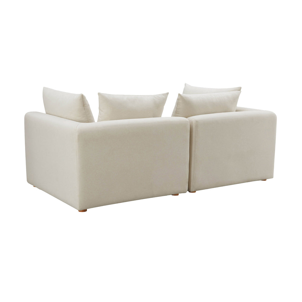 Hangover 81" Off-White Performance Linen Modular Loveseat