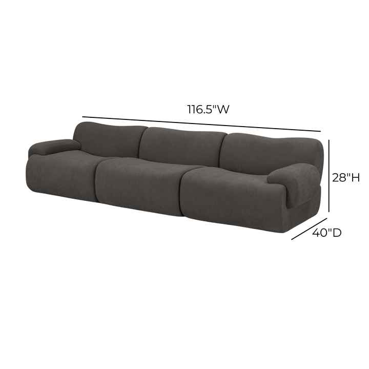 Zenith 116.5" Contract-Grade Upcycled Fabric Modular Sofa