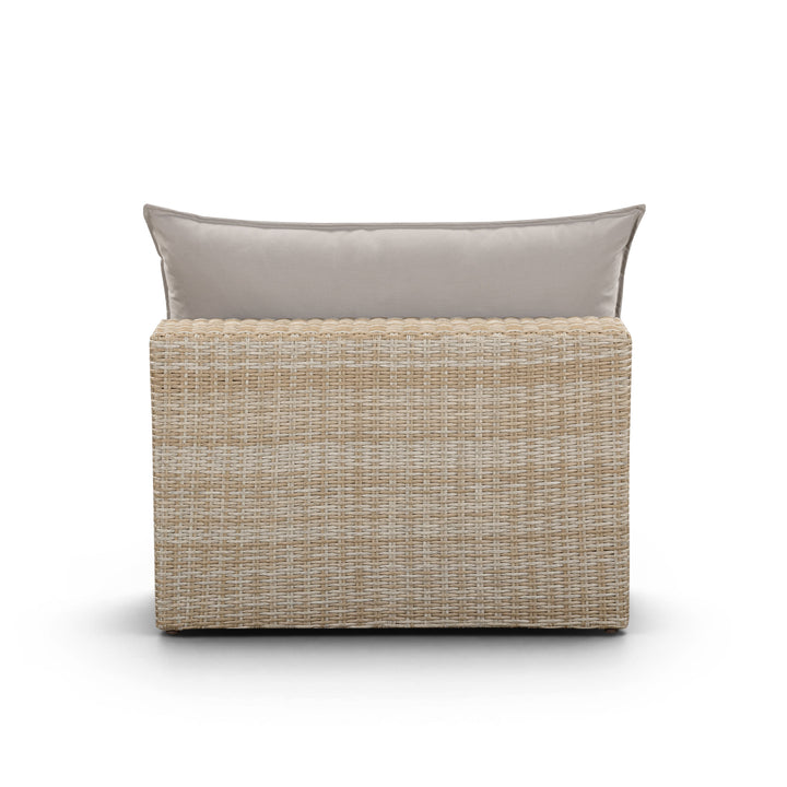 Cali Performance Fabric &amp; Wicker Outdoor Armless Chair