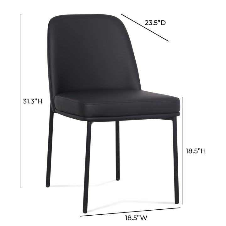 Sydney Black Performance Vegan Leather Dining Chair - Set of 2