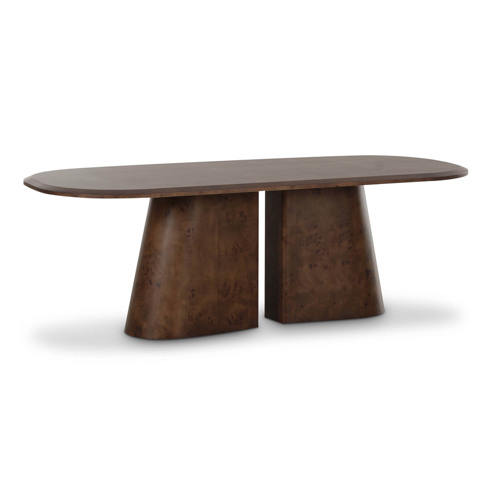 Gladyss 87" Burl Oval Dining Table