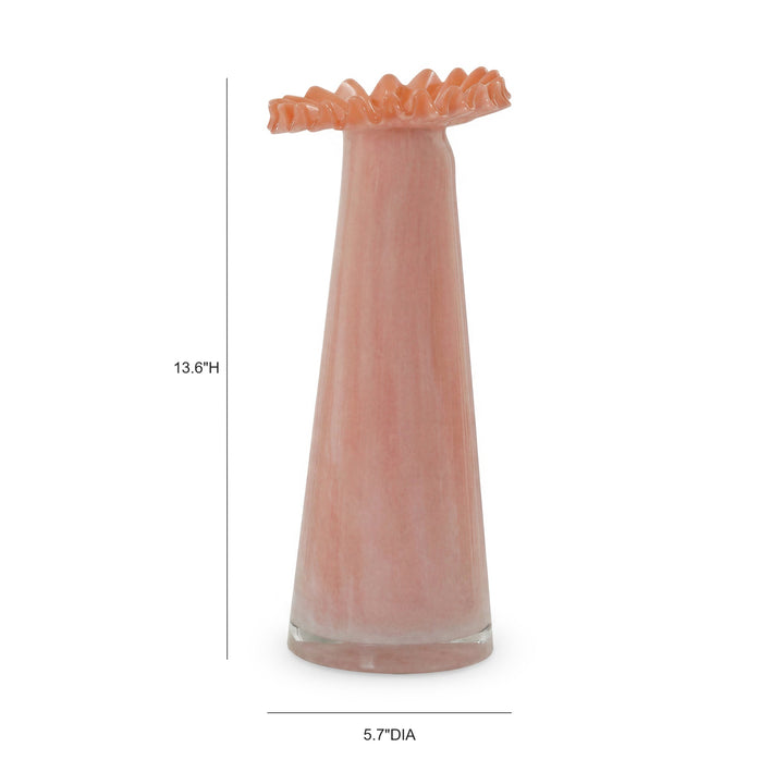 Ruff Ombre Pink Glass Vase