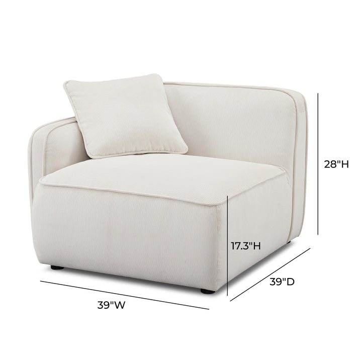 Travie Modular Corner Armchair - White Sand / LAF