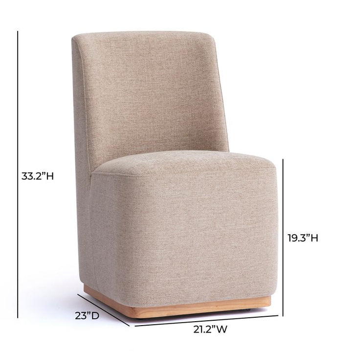 Melissa Tan Performance Fabric Rolling Dining Chair