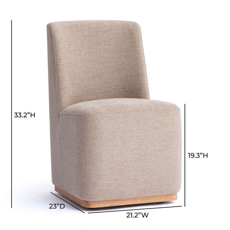 Melissa Tan Performance Fabric Rolling Dining Chair