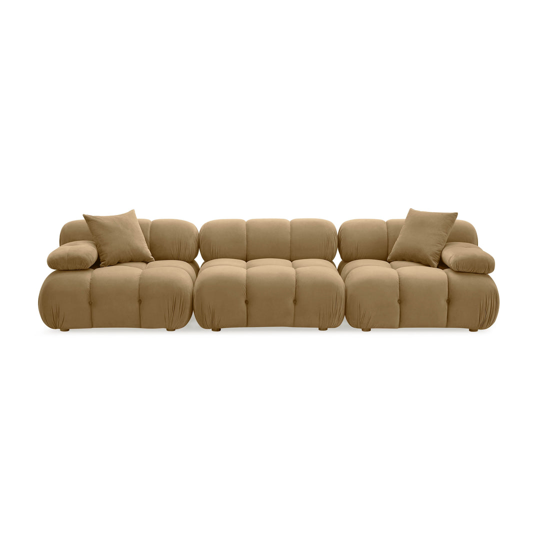 Calliope 118" Cafe Au Lait Performance Velvet Modular Sofa
