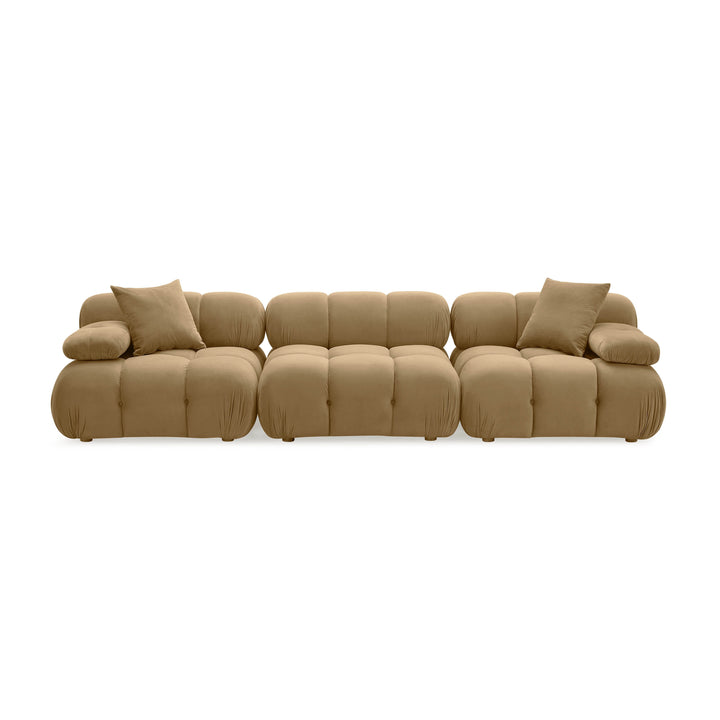 Calliope 118" Cafe Au Lait Performance Velvet Modular Sofa