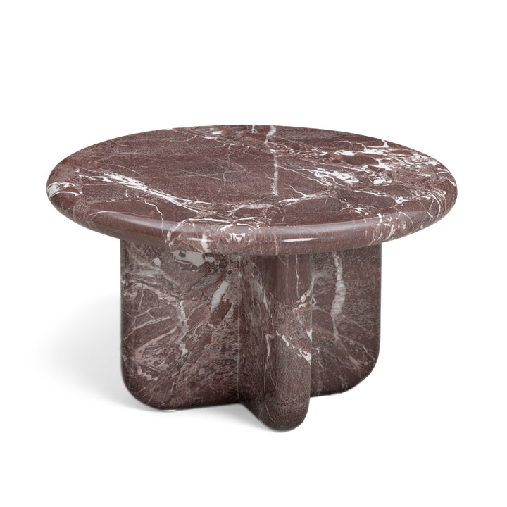 Juju Faux Marble Indoor/Outdoor Round Coffee Table (24"-32") - Red Levanto / Small