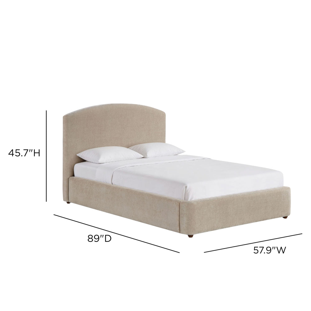 Leah Taupe Performance Chenille Bed - 48" Three Quarter XL