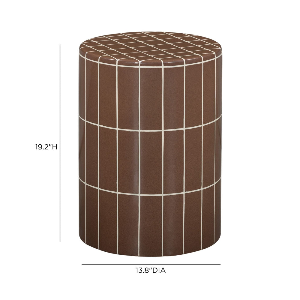 Tatiana Round Concrete Indoor/Outdoor Side Table - Terracotta