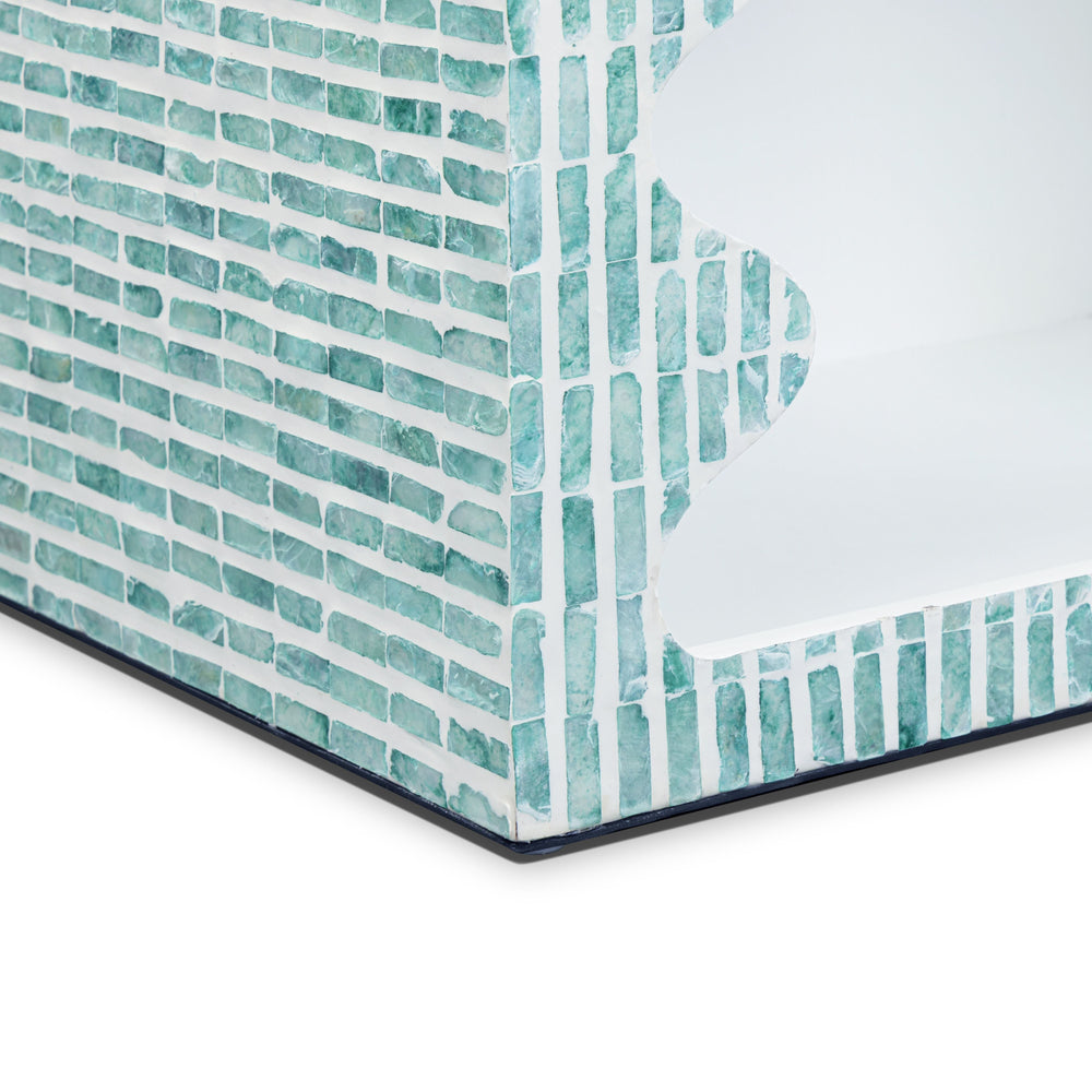Jess 20" Teal Capiz Shell Nightstand