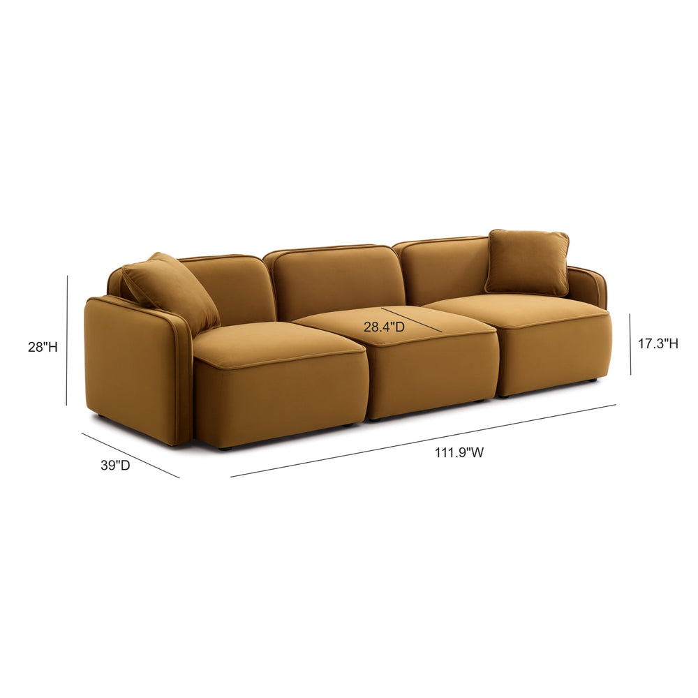 Travie 112" Modular Sofa - Honey