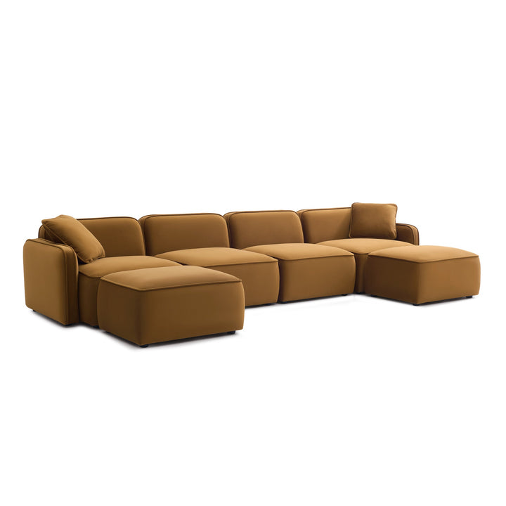 Travie 6-Piece Modular U-Sectional - Honey