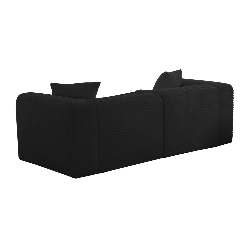 Tarra 86" Black Performance Corduroy Modular Loveseat