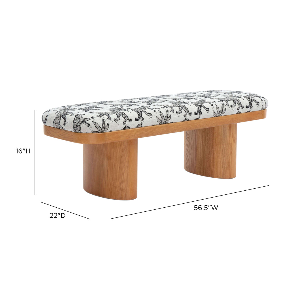 Ollie Upholstered Bench (48"-57") - Cream / 48"