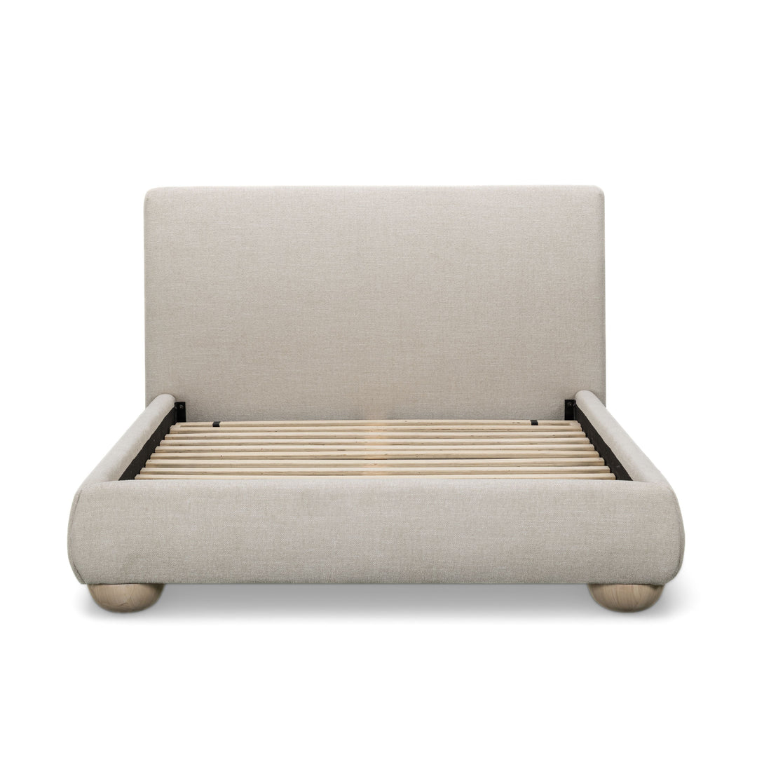 Rayne Cream Textured Fabric Bed - Queen