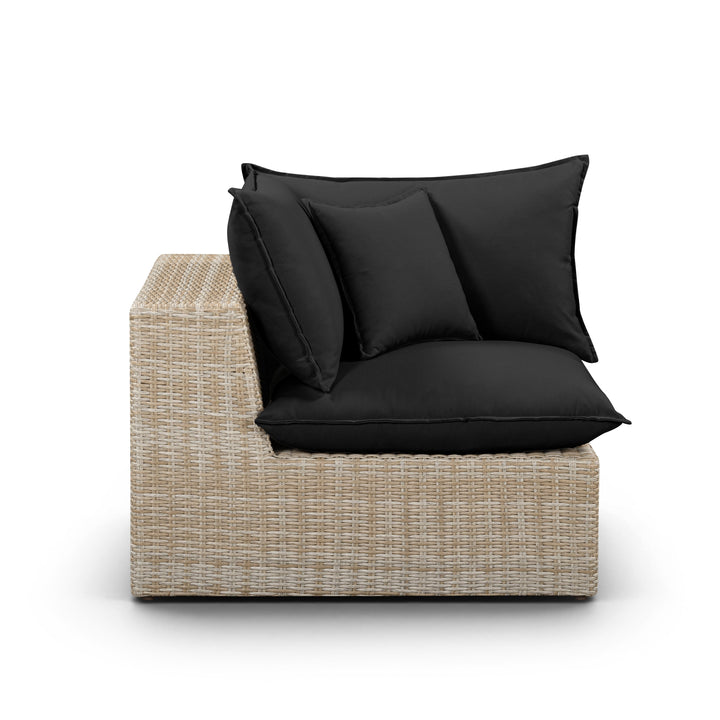 Cali Performance Fabric &amp; Wicker Outdoor Corner Chair