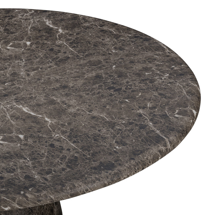 Cynthia 54" Dark Emperador Marble Concrete Indoor/Outdoor Dining Table