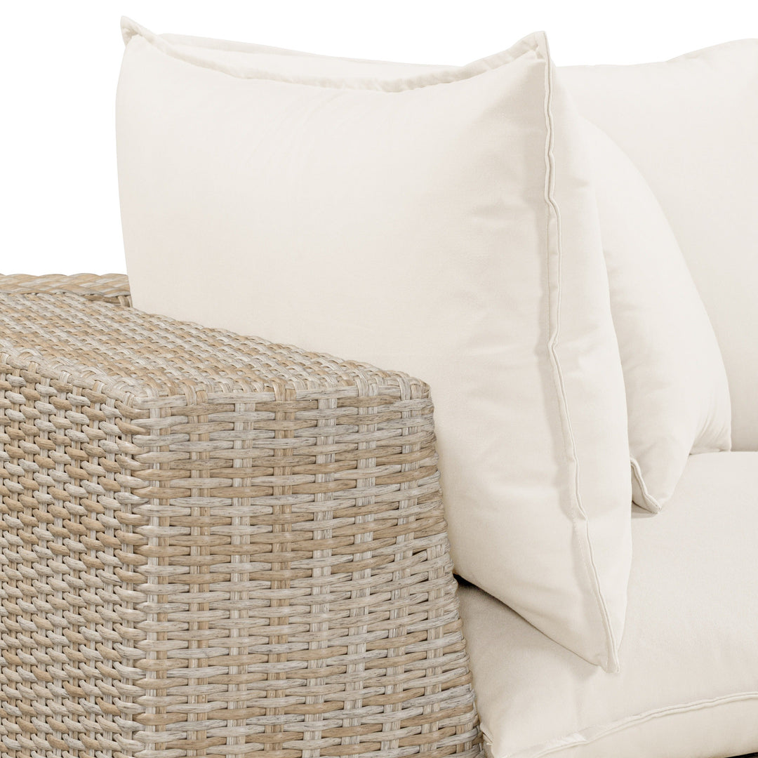 Cali 120" Performance Fabric &amp; Wicker Outdoor Sofa