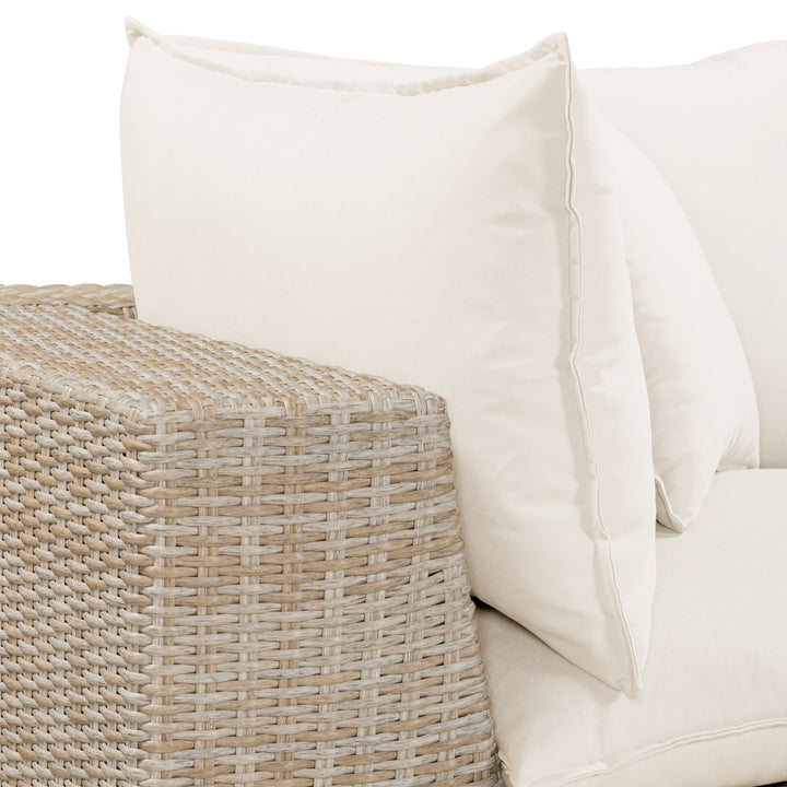 Cali 120" Performance Fabric &amp; Wicker Outdoor Sofa