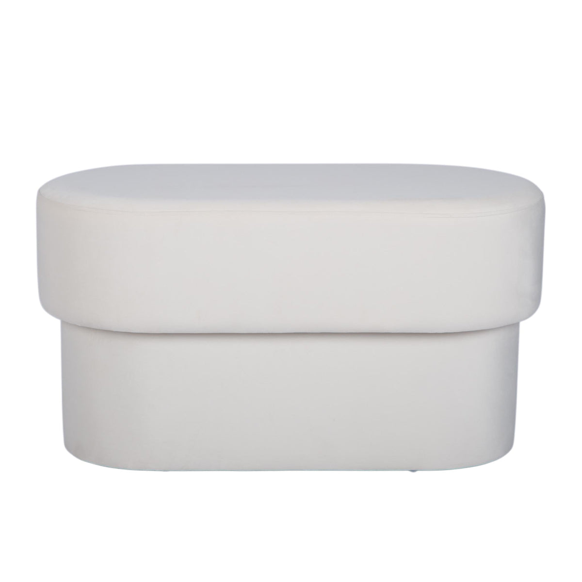 Andrea Performance Velvet Storage Bench (31"-50") - Cream / 31"