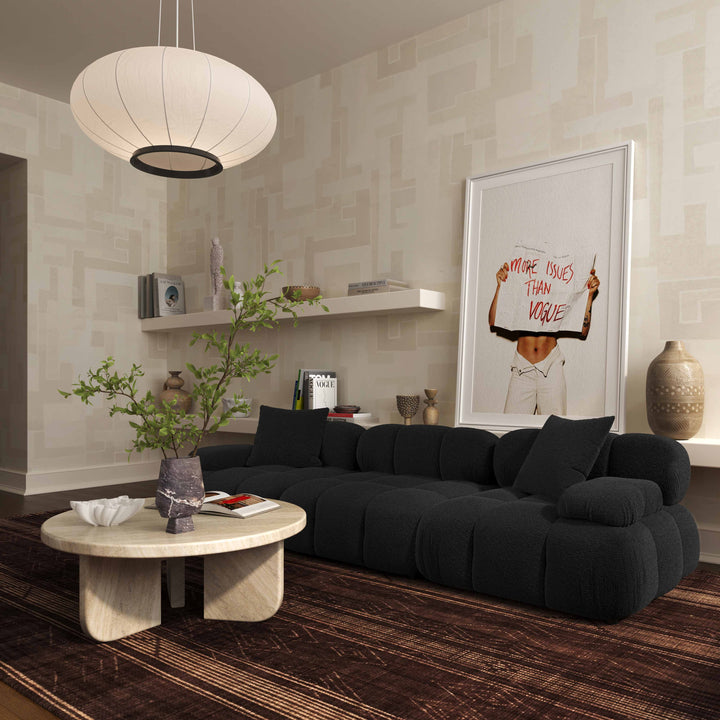 Calliope 79" Black Performance Fabric Modular Loveseat