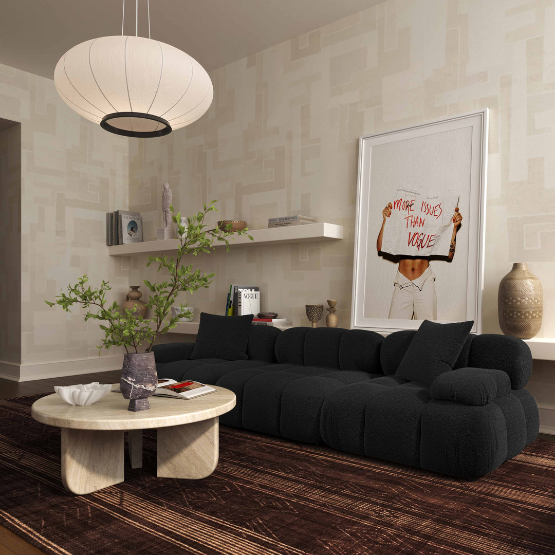 Calliope 79" Black Performance Fabric Modular Loveseat