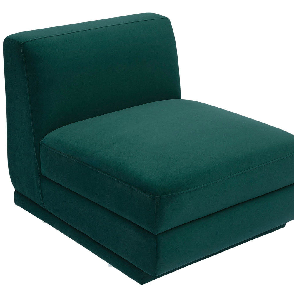 Perry Modular Armless Chair - Deep Green