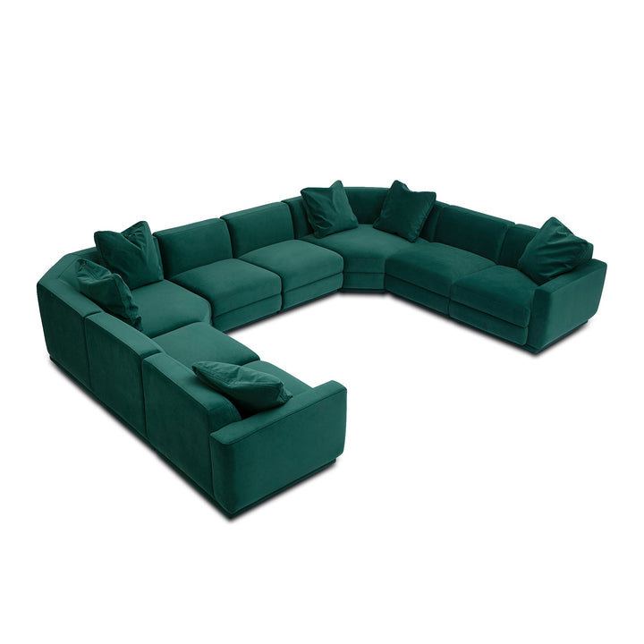 Perry 8-Piece Modular Large U-Sectional - Deep Green
