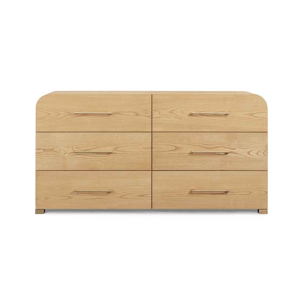 Marissa 62" Ash 6-Drawer Dresser