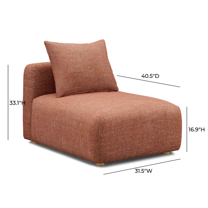 Hangover Contract-Grade Textured Fabric Modular Armless Chair