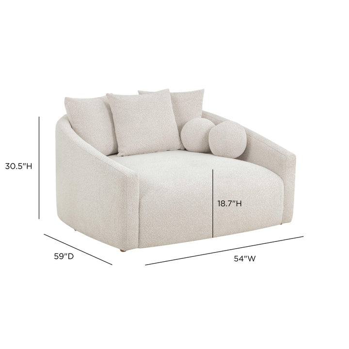 Hanim 54" Cream Performance Boucle Daybed